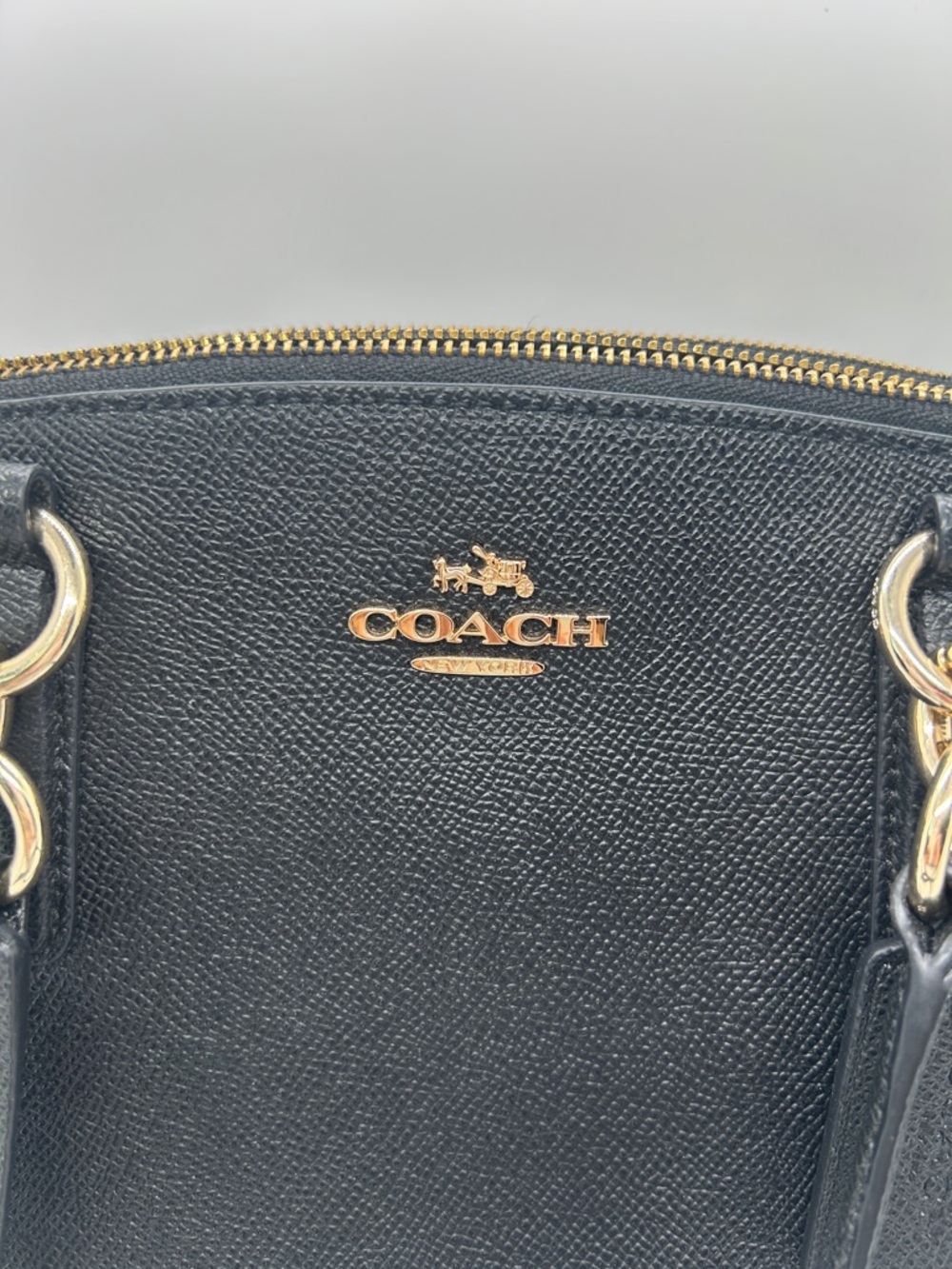 Coach Black Pebbled Leather Christie Satchel Tote Handbag Purse w/ Wallet 🌺🌺 - Picture 6 of 16